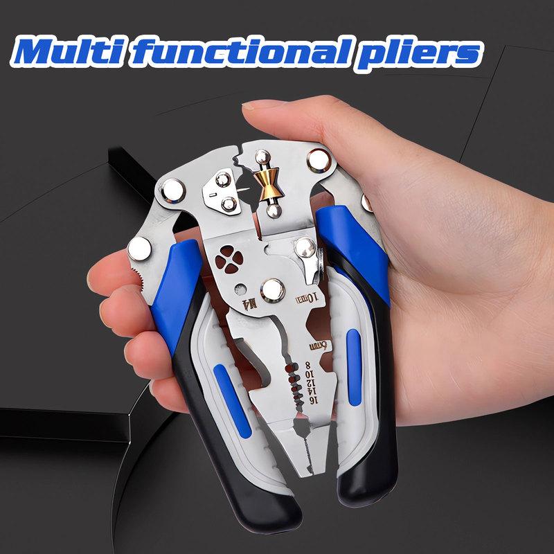 Foldable wire stripper, pulley design multi-function electrician wire splitter wire winding pliers crimping pliers hand tool