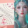 1 Sheet 3D Face Eye Party Makeup Tattoo Sticker Diamond  Sticker Self-Adhesive Mixed  Face Decoration Sticker