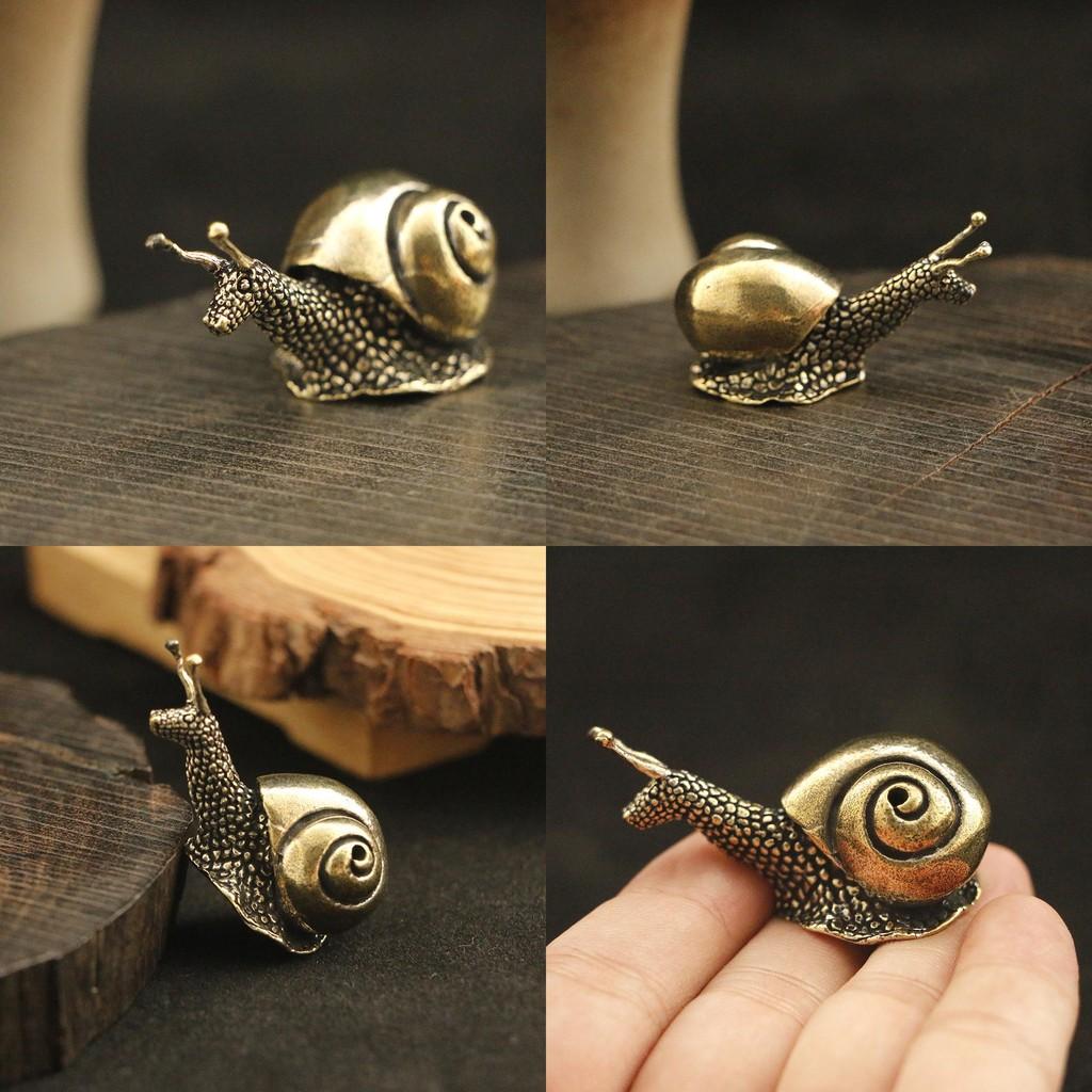 Snail Solid Brass Ornaments Tea Pet Vintage Copper Simulation Toy Decorations