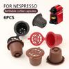 6 Pezzi Capsule Caffè Nespresso Ricaricabili Riutilizzabili Pod Nespresso Riutilizzabili con un Cucchiaino una Spazzola