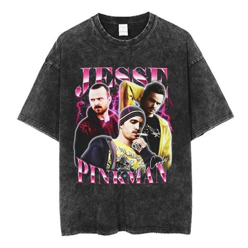Heisenberg Breaking Bad Vintage Washed T Shirt Better Call Saul Graphic Print T-shirts Women's Pure Cotton Short Sleeves Tee Shirt