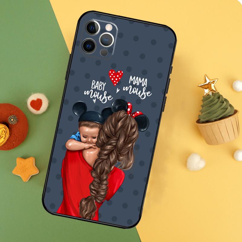 

Beautiful Mother Daughter Son Phone Case For iPhone 17 16 16E 15 14 12 11 13 Pro Max 12 13 Mini 17Air Shockproof Cover iPhone 13 mini