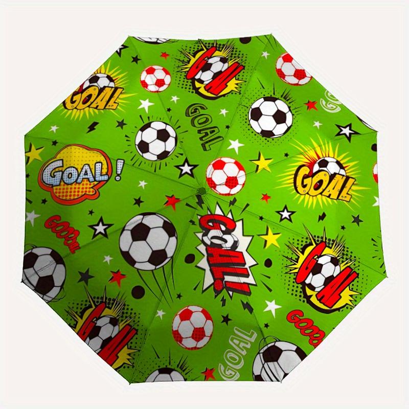 1pc Soccer Goal Automatic Open/Close Umbrella with Windproof, Functional Design, 8-Rib Sturdy Canopy