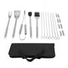 20pcs Stainless Steel BBQ Tool Set Outdoor Portable Grilling Tools Set for Family Outdoor Activities