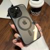 New Matte Border Transparent Antiskid Case for iPhone 16 15 14 13 12 11 Pro Max Plus Strong Magnetic Magsafe Hard Protect Cover