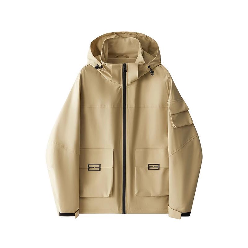Mountain Series Herren Windjacke mit Kapuze: Herbst/Winter Lässige Workwear im amerikanischen Stil, Trendige Mehrfach-Taschen-Jacke