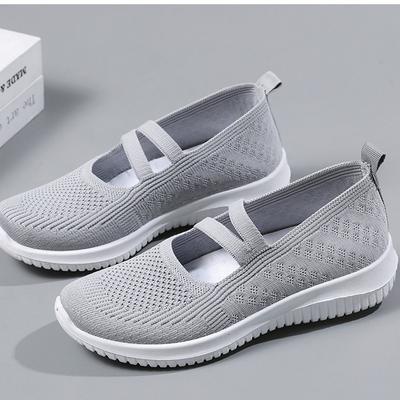 Shoes Women's 2025 New Cloth Shoes Large Size Women's Shoes Breathable Fly-woven Shoes Soft-soled Casual Mother Shoes