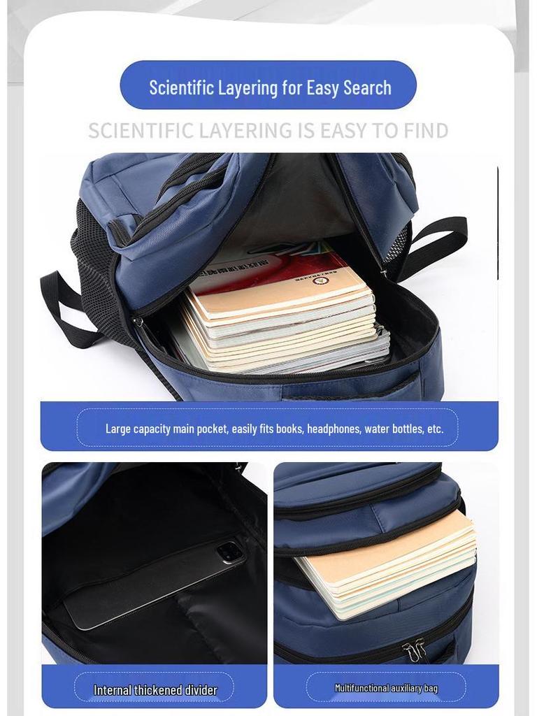 Men's Business Backpack - Simple, Solid Color, Daily Commute or Student Laptop Bag