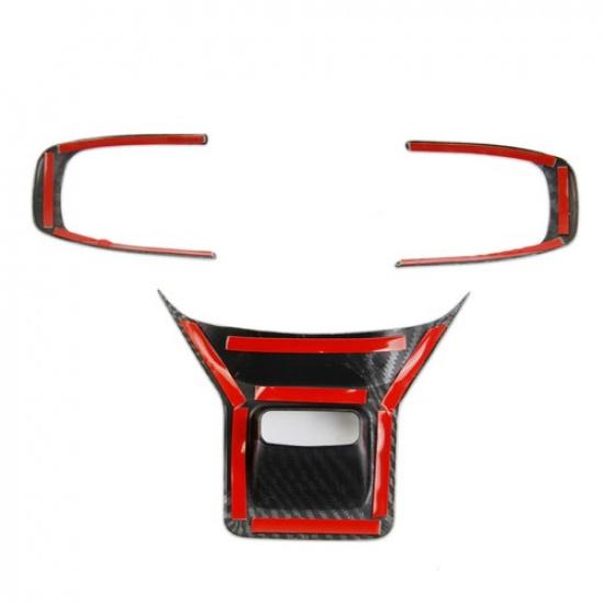 Carbon Fiber Style Interior Steering Wheel Cover Trim for KIA K5 -2024