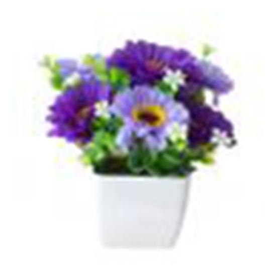 Sztuczny kwiat chryzantemy Gypsophila Wood Pot Bonsai Garden Home Decor