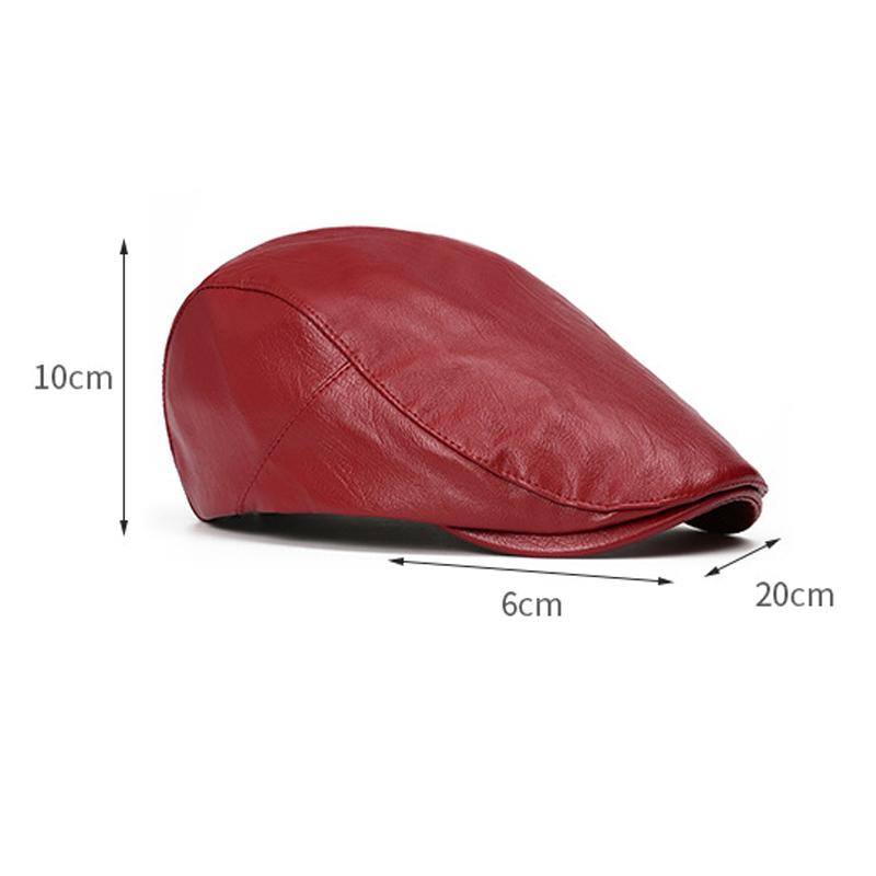 Leather Beret Men's Autumn Winter Warm British Peaked Cap Women's Forward Cap Painter Cap