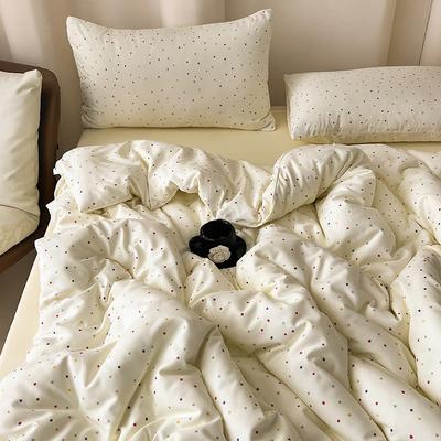 Class A Knitted Cotton Washed Double Yarn 4-piece Set Of Small Floral Comforter Set Hosiery Style