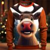 Graphic Squirrel Men's Fashion 3D Print Sweatshirt Holiday Vacation Sweatshirts Black Red Long Sleeve Crew Neck Print Designer