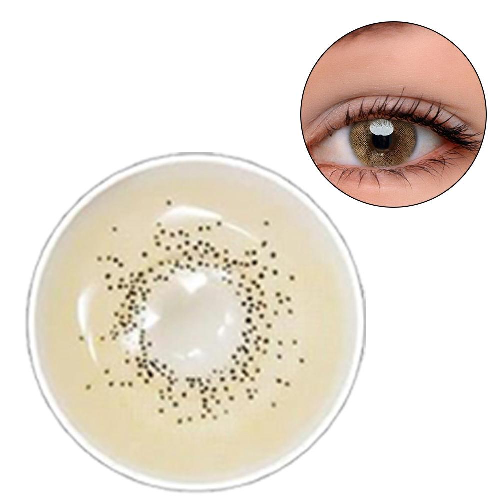 

2pcs 14.2mm Colored Contact Lenses Yearly Color Lens 0 Degree Cosmetic Eye AccessoryBrown коричневий