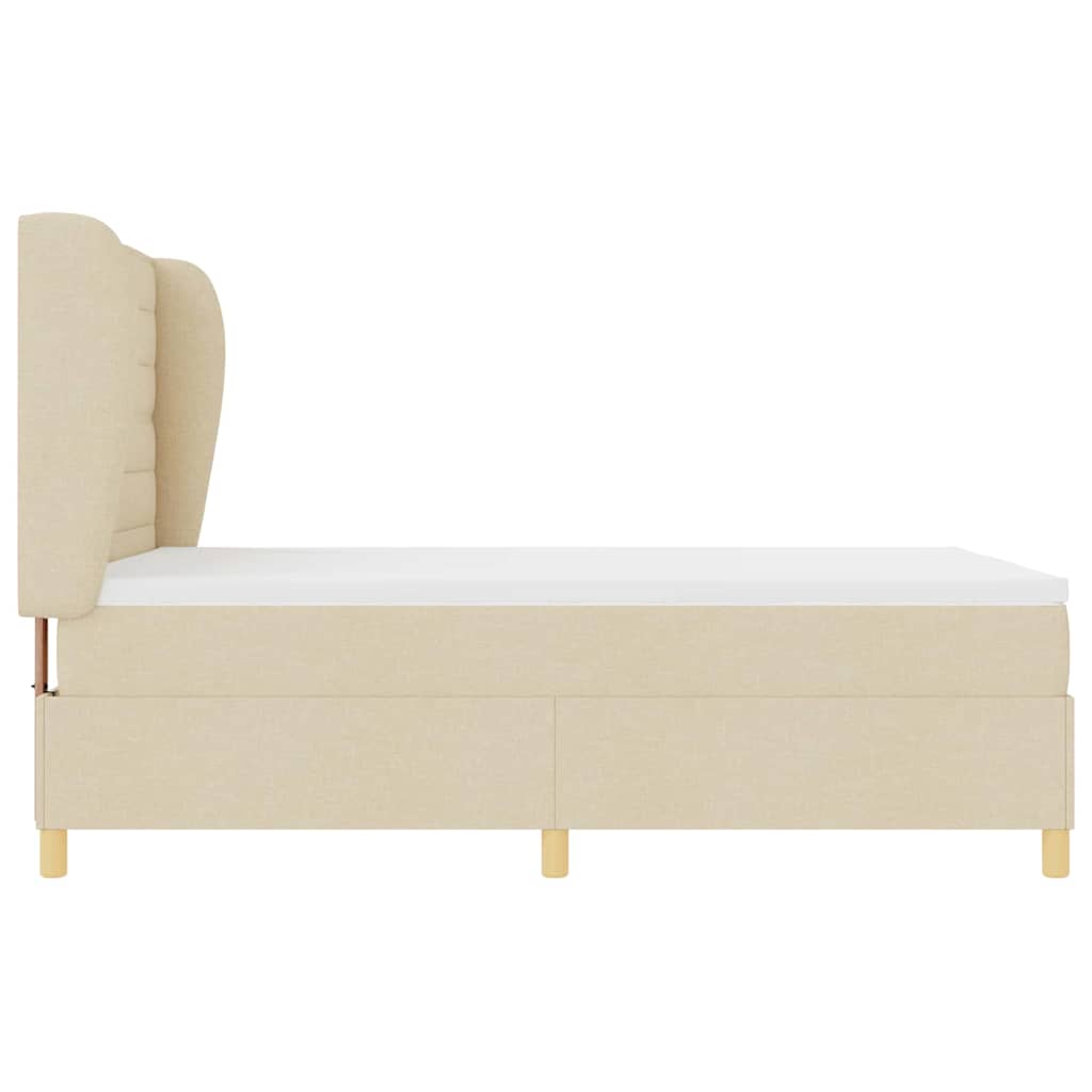 Box Spring Bed with Mattress Cream 200 x 160 cm Fabric