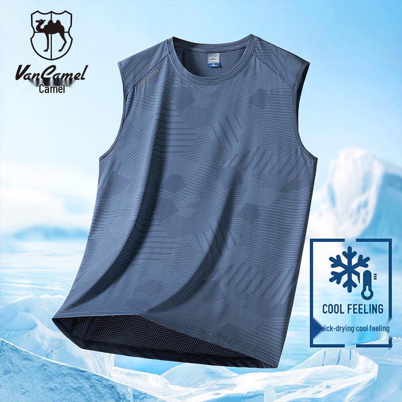 VANCAMEL Men's Breathable Ice Silk Sleeveless Tee