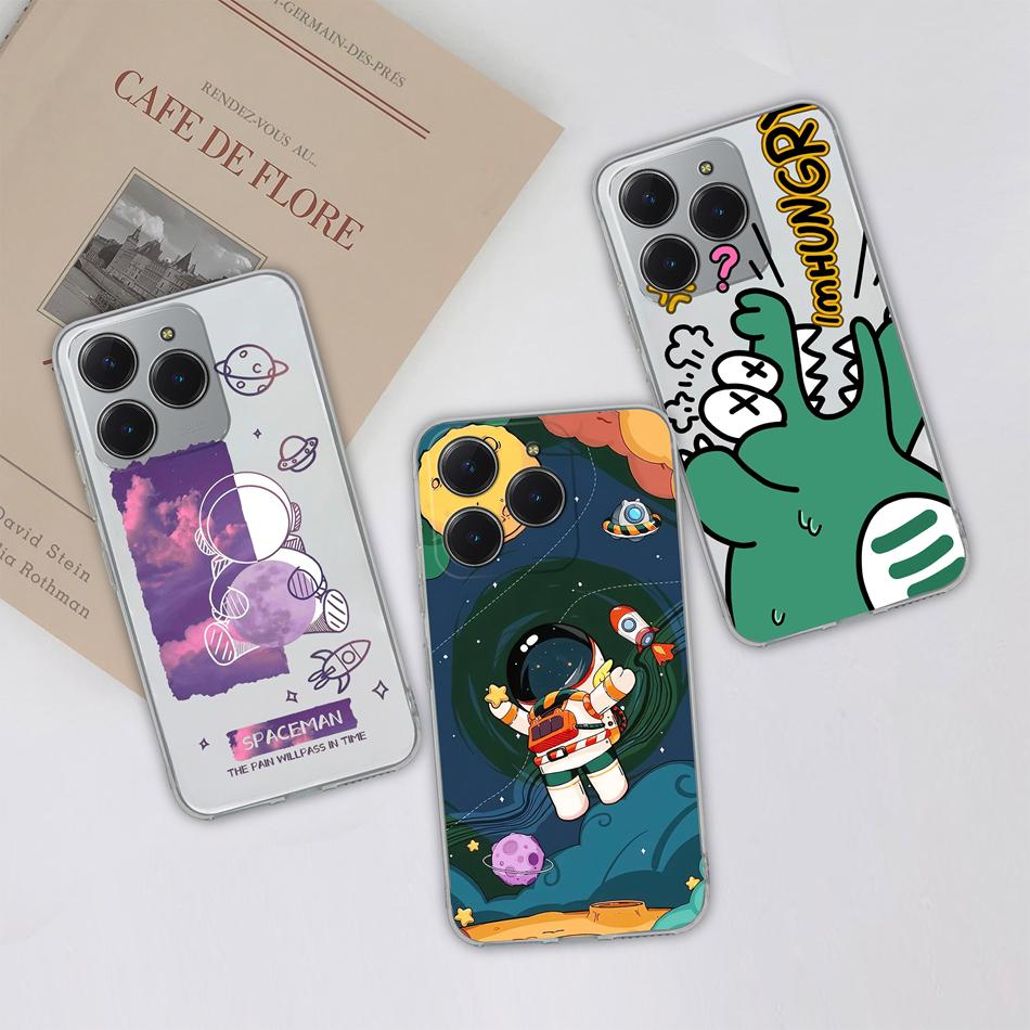 Simple Creative Case For Realme C63 C61 Transparent Back Cover For Realme C 61 C 63 Soft Slim Silicone Shockproof Funda Bumper