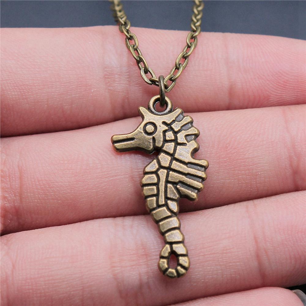 Mermaid Dolphin Ocean Life Pendant Antique Bronze Metal Men Collar Necklace Fashion Gift