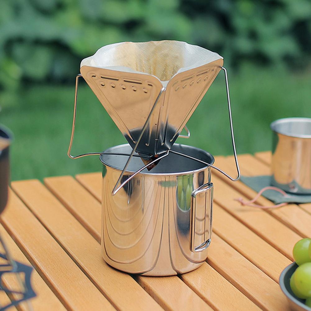 Camping Water Cup with Foldable Handle Camping Mug Lightweight Portable Camping Cup Stainless Steel for Camping Hiking