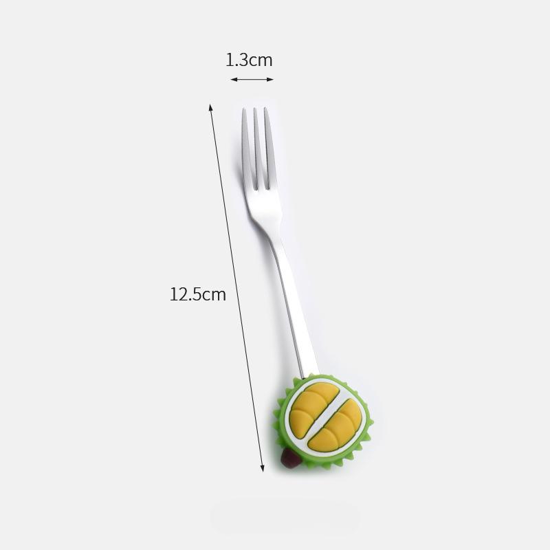 Stainless Steel Fruit Shaped Coffee Spoons Fruit Dessert Spoon Fork Candy Tea Spoon Drink Tableware Kitchen Supplies