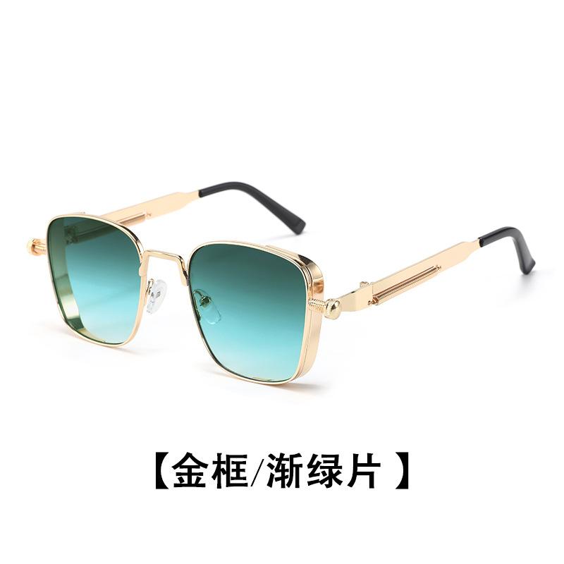 Retro Steampunk Sunglasses Men Metal Frames Spring  Punk Glasses UV400 Fashion Street Eyewear