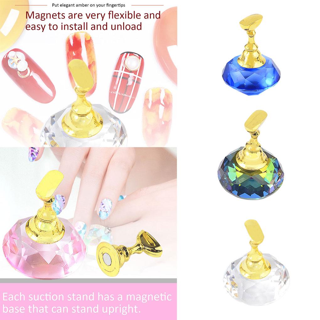 6pcs Tips Stand Holder Alloy Art Rhinestone Display Tip Holder Salon DIY Practice Manicure Tool