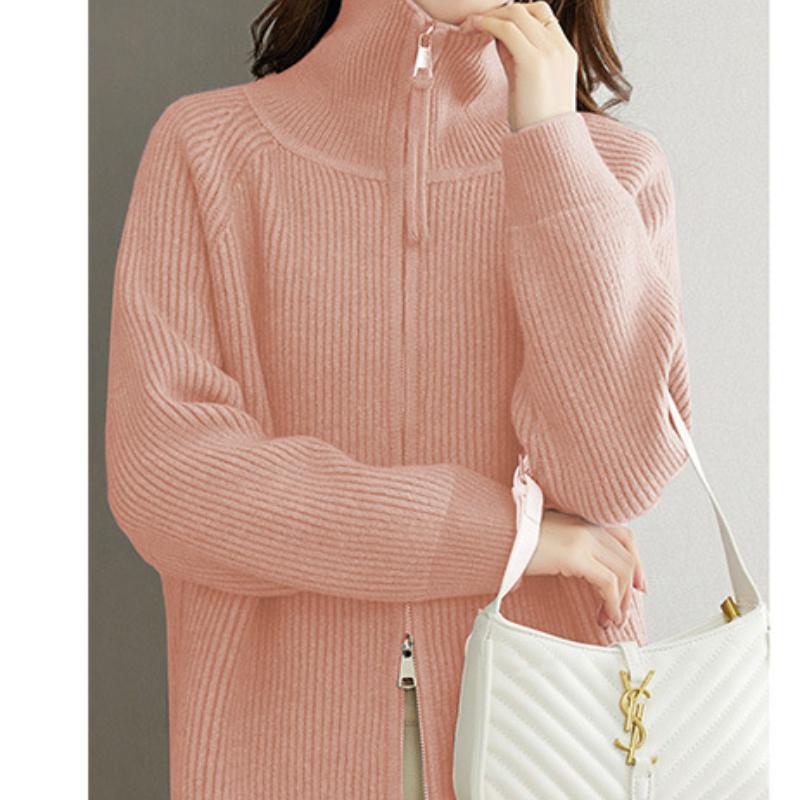 Knitted Jacket for Women In Autumn Early Spring Zippered Tops Fashionable Jacket
