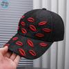 New fashion red lip embroidery decoration niche versatile casual baseball cap breathable comfortable Internet celebrity personality cap