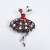 Cartoon tanzendes Mädchen Strass-Brosche - Elegantes Damen-Revers-Anstecker-Accessoire