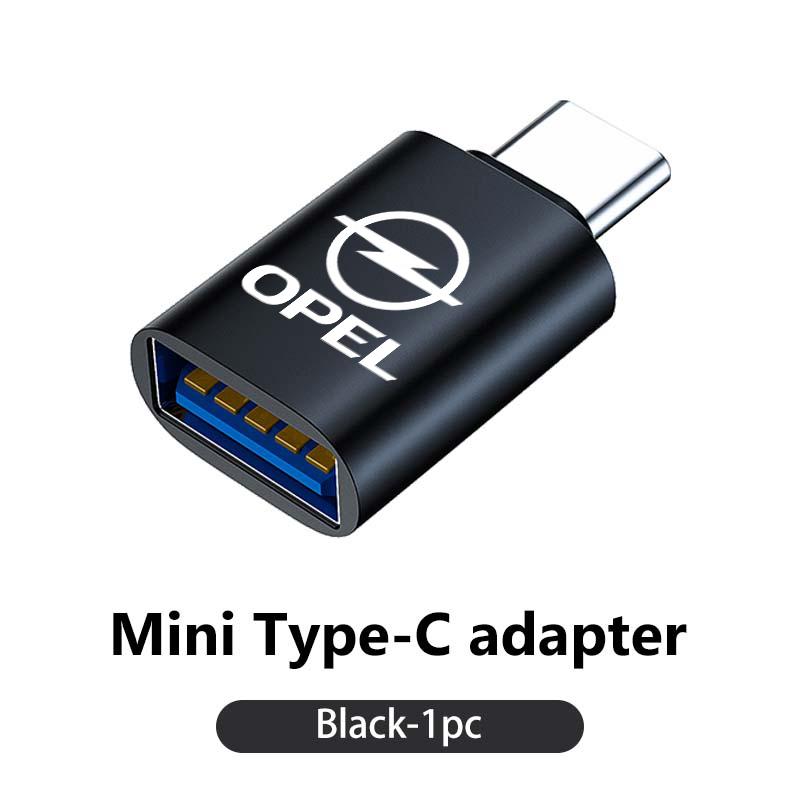 AAAYS1 Car Type-C To USB-A Interface Mini Converter Charging Adapter For Opel Astra G H J K F Corsa D Zafira B Insignia Mokka Regal
