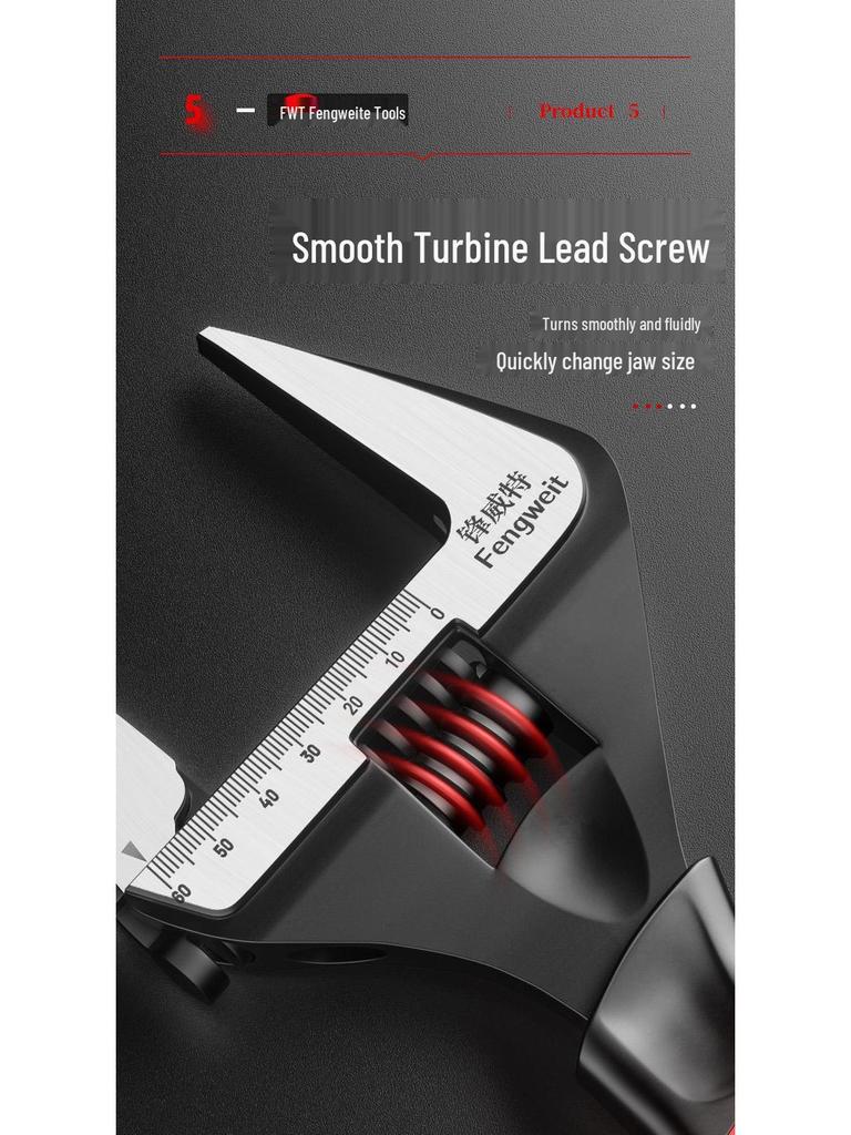 Extra Large Adjustable Wrench with Short Handle - Available in 6, 8, 10, 12 inches