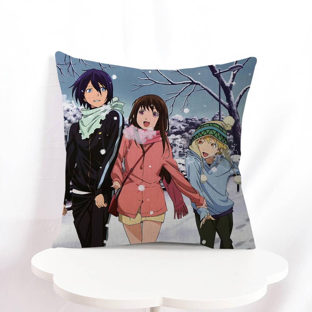 Anime N-Noragami Cushion Cover Inches Farmhouse Decor Home Throw Pillow Covers For Couch Decorations