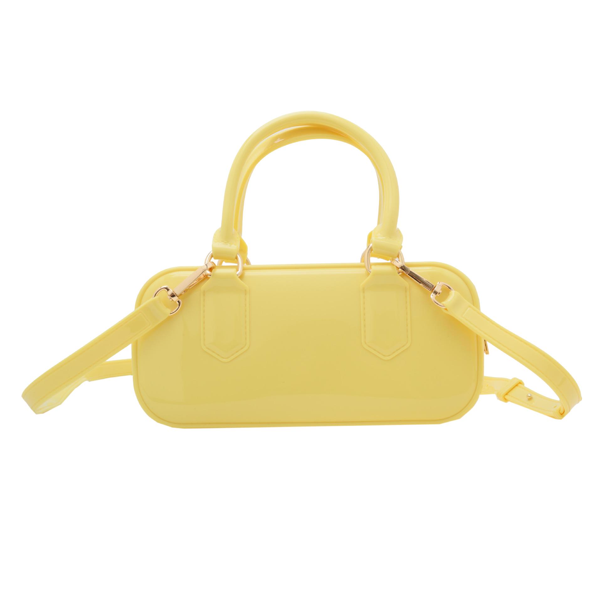 

2025 Модная большая вместительная сумка-подушка из ПВХ-желе для женщин 22 x 8 x 10 cm жёлтый