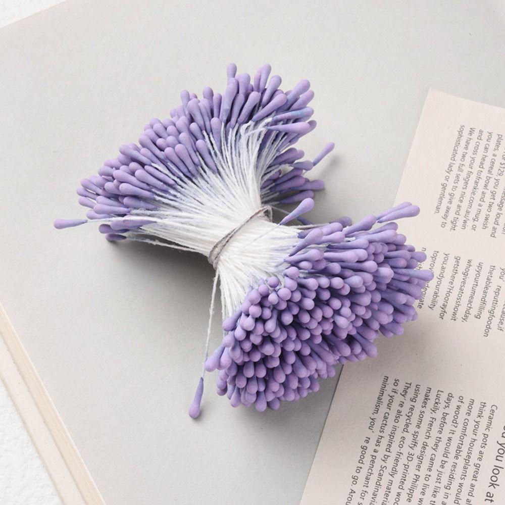 400pcs/lot Random Mixed Double Heads DIY Artificial Mini Pearl Flower Stamen Pistil Floral Stamen For Wedding Decoration DIY
