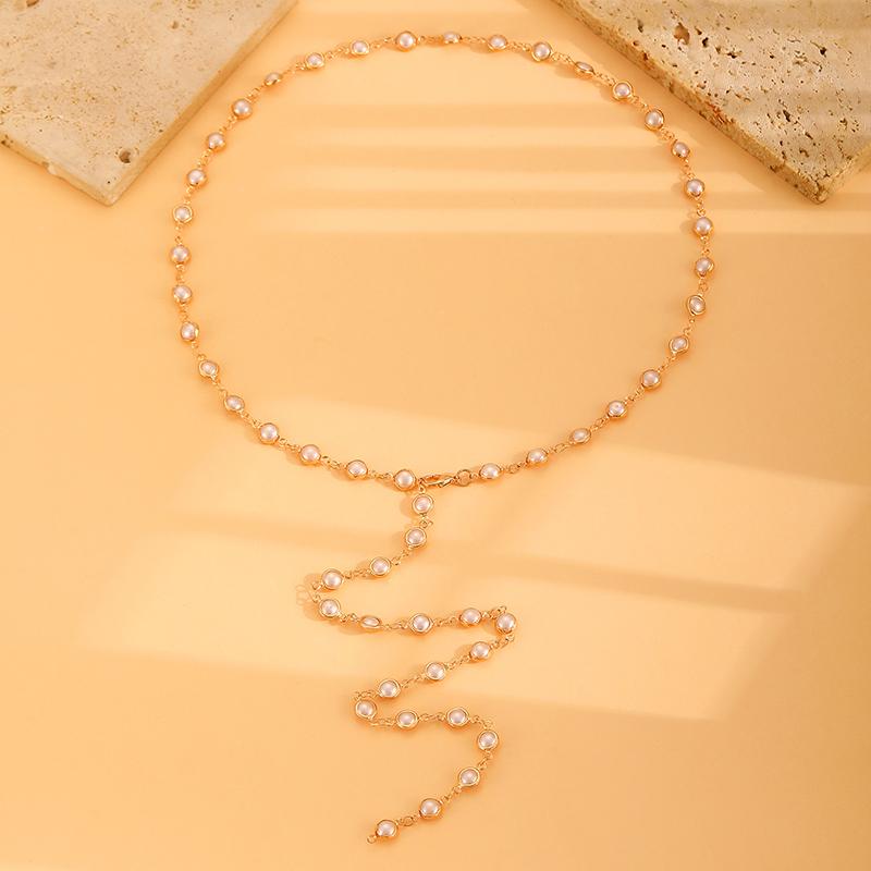 2025 New French Retro Pearl Long Chain Tassel Necklace Ladies Gentle Trend Elegant Holiday Accessories Y2K Simple Jewelry 80Cm