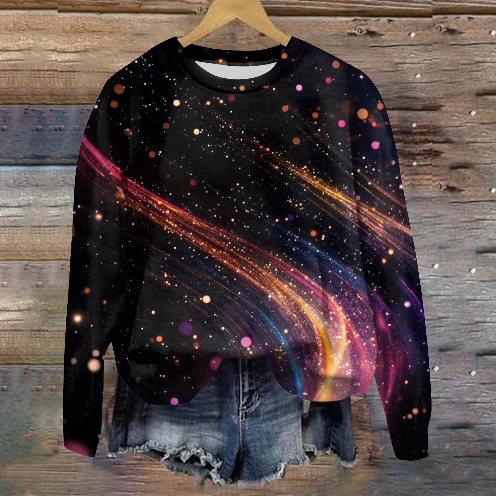 

Жіноча вільна повсякденна толстовка з круглим вирізом і довгими рукавами з принтом, модний топ з довгими рукавами XXXXXL