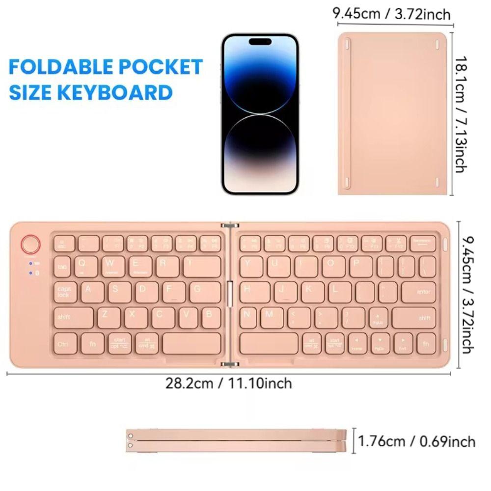 Foldable Mute Bluetooth Keyboard Wireless Computer Fittings Mini Keyboard for IOS/Android/Windows