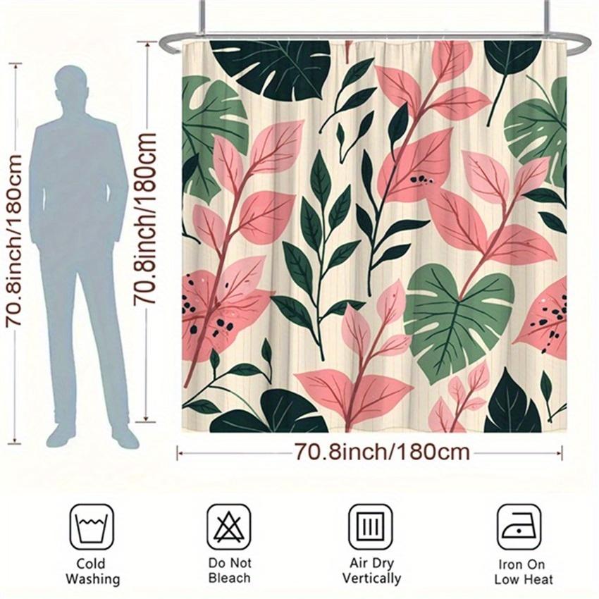 Tropical Leaf Shower Curtain - Anti-Mold, Waterproof Bathroom Decor, Unique Gift, Stylish Design, Vibrant, Durable