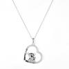 Koala Mother with Child Real Zircon Heart Pendant in Sterling Silver Mothers Day Gift