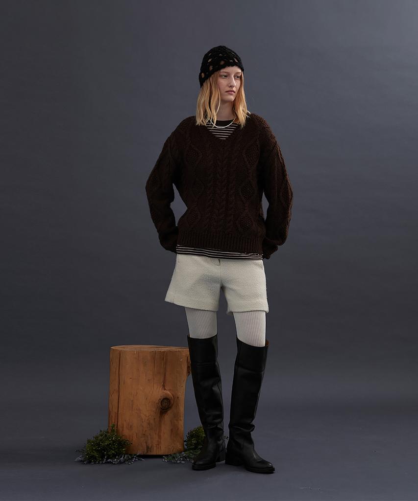 MOAT Ordinary Cable Knit (Wood Brown)