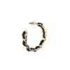 CHANEL metal inlaid leather earrings for women