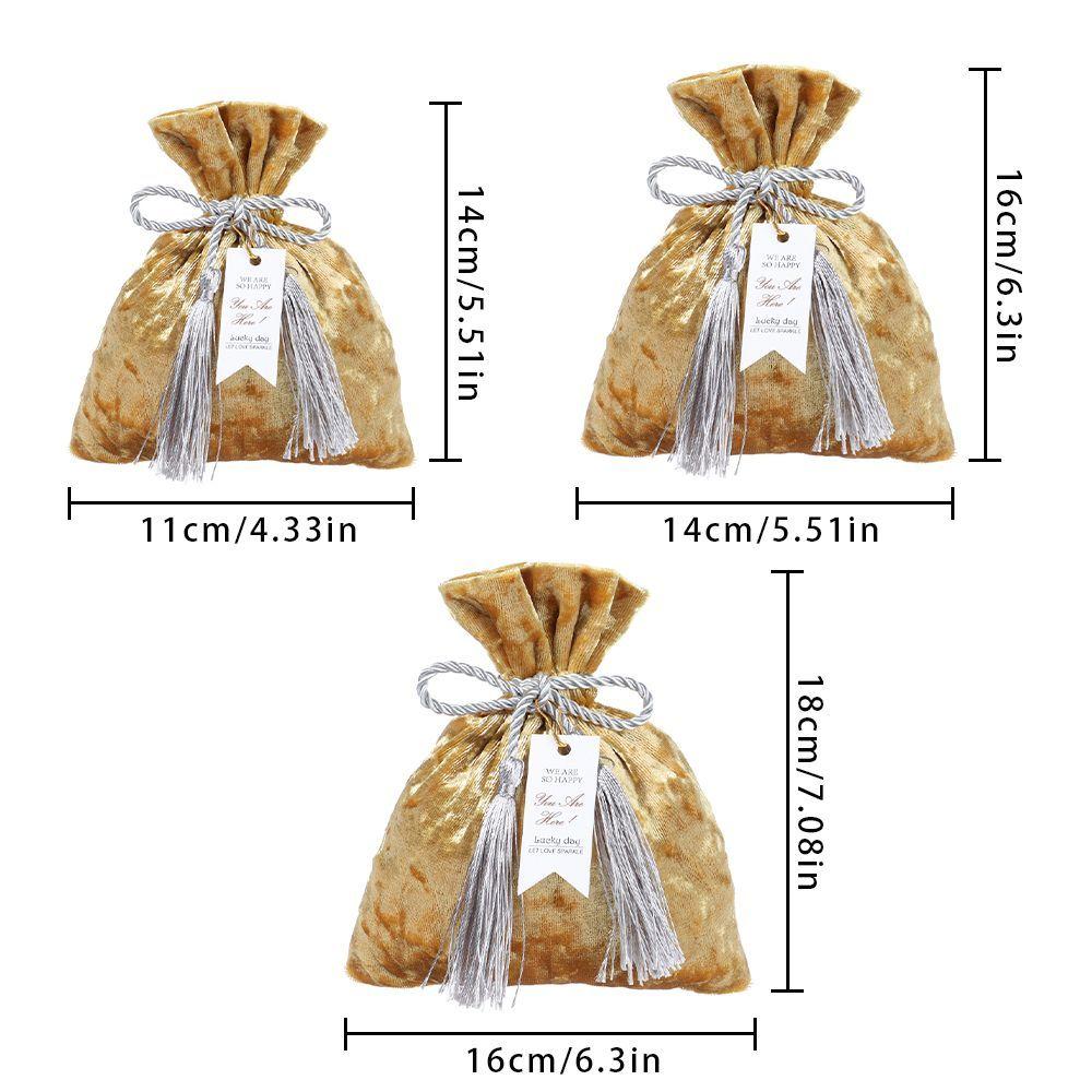 Velvet Candy Bag Gift Bags Velvet Cloth Drawstring Bags 3 Sizes Tassel Bag Wedding Party Candy Pouches