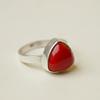 Triangle Shape Red Carnelian Statement Ring, 925 Sterling Silver Jewelry, Handmade Minimalist Boho Ring