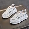 Fashion Summer New Style Women's Shoes Breathable Casual Shoes with Increased Inner Heel Gross Sole Lace Up Design Zapatos De Mujer