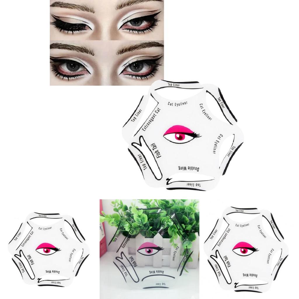 Makeup Stencil Kit With Adjustable Eye Liner And Brow Guides For Precise Application