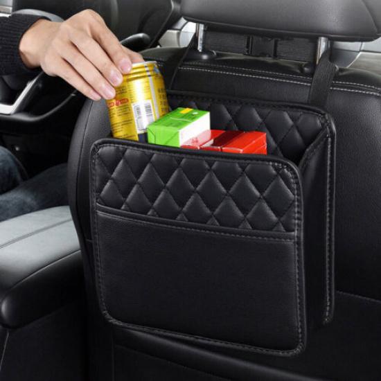 Car Accessories Seat Storage Bag PU Leather Multifunction Hanging Storage Pocket