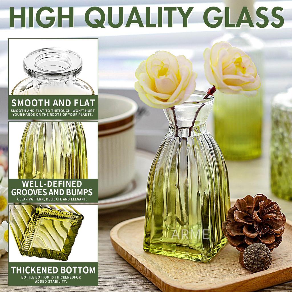 High-End Retro Glass Vase Set: Floor-Standing Transparent Ornaments In Soft Ins Style