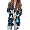 Women's Fashionable Loose-Fit Casual Cardigan With Christmas Print Mid-Length Coat