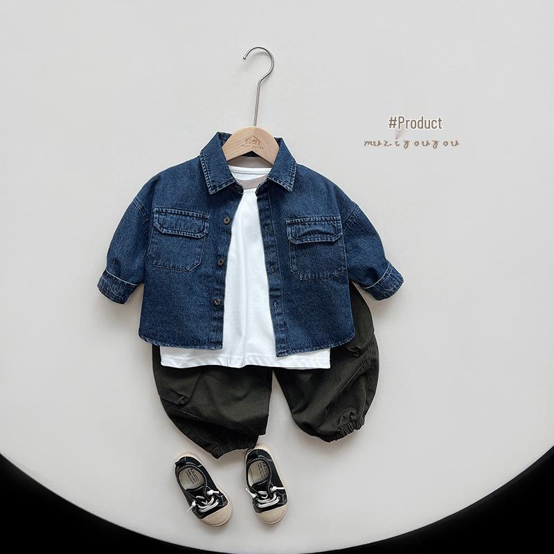 2025 Spring Collection: Boys' Denim Shirts, Girls' Casual Tops, and Stylish Coats for Kids