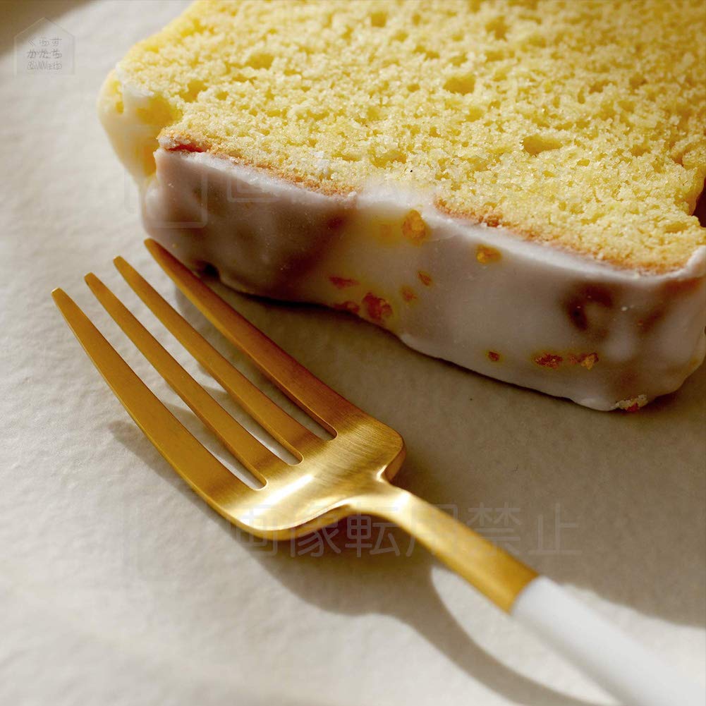 Cutipol GOA Weiß/Mattgold Dessertgabel und Löffel Set